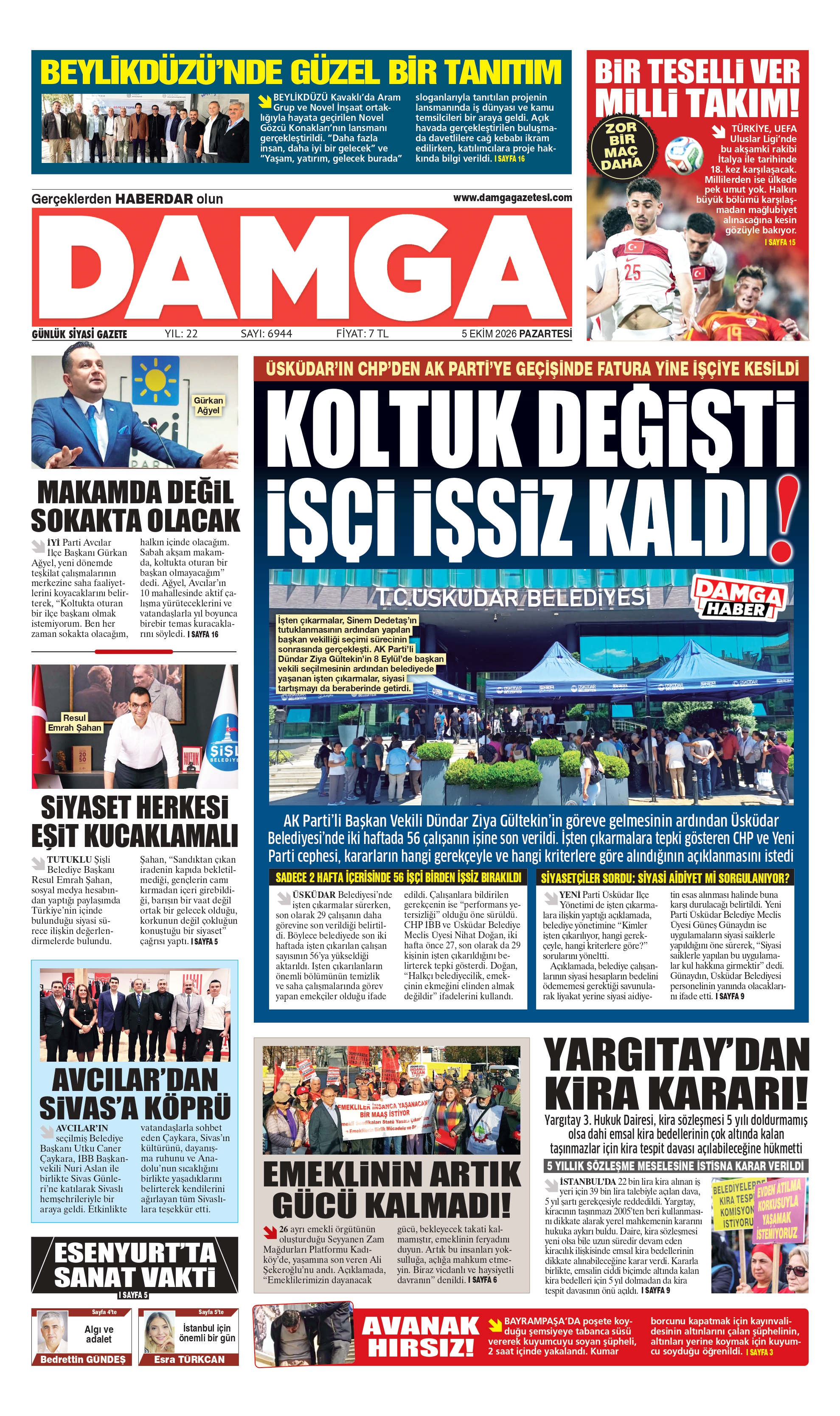https://www.damgagazetesi.com/DAMGA 5 Ekim Pazartesi Sayfaları