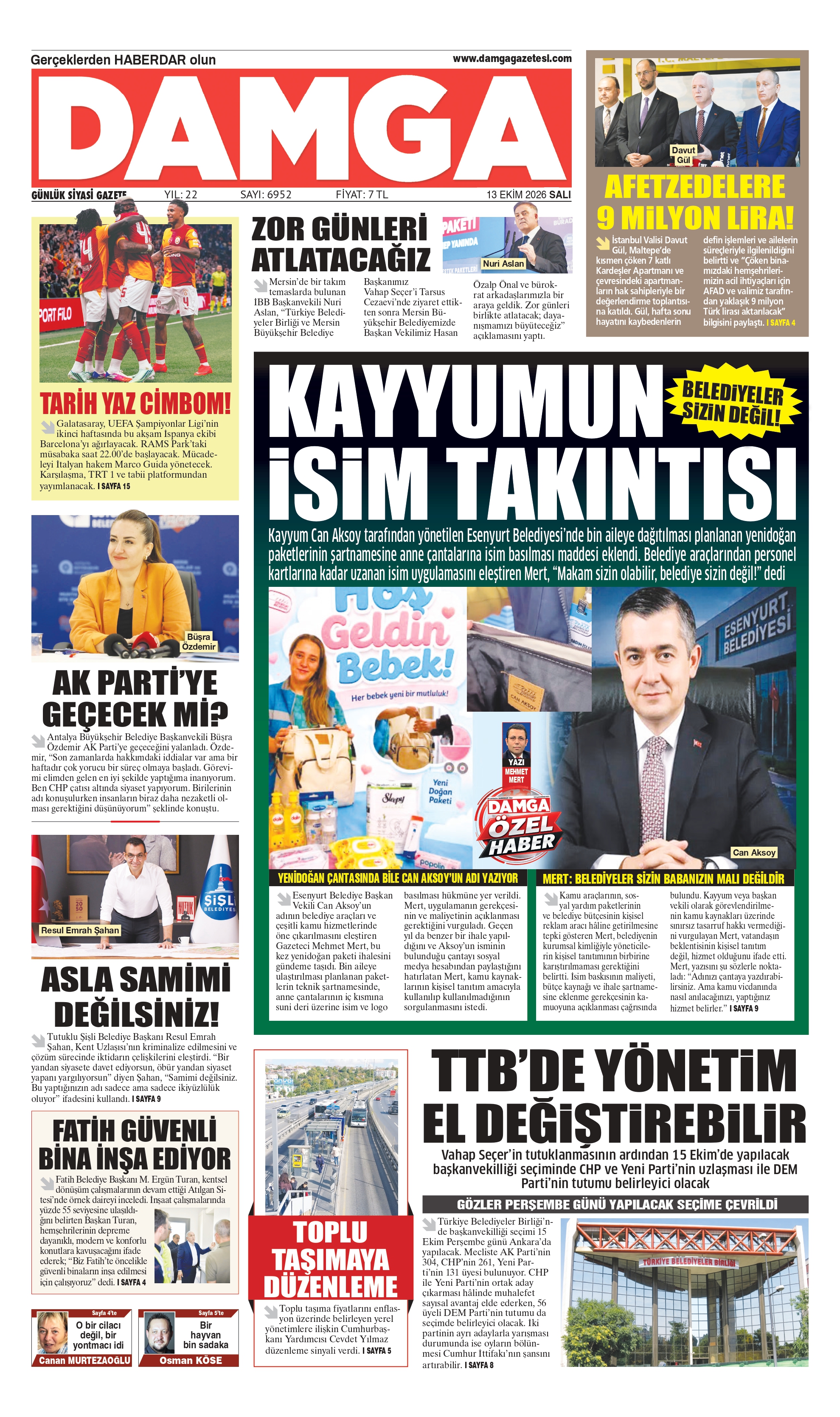 https://www.damgagazetesi.com/DAMGA 13 Ekim Salı Sayfaları